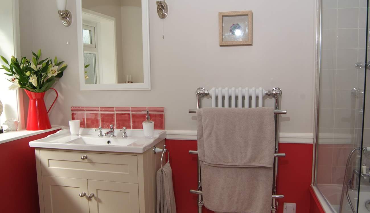 This bathroom has so much space.