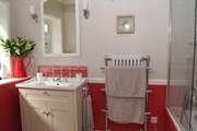 This bathroom has so much space.