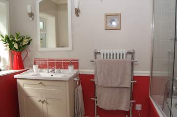 This bathroom has so much space.