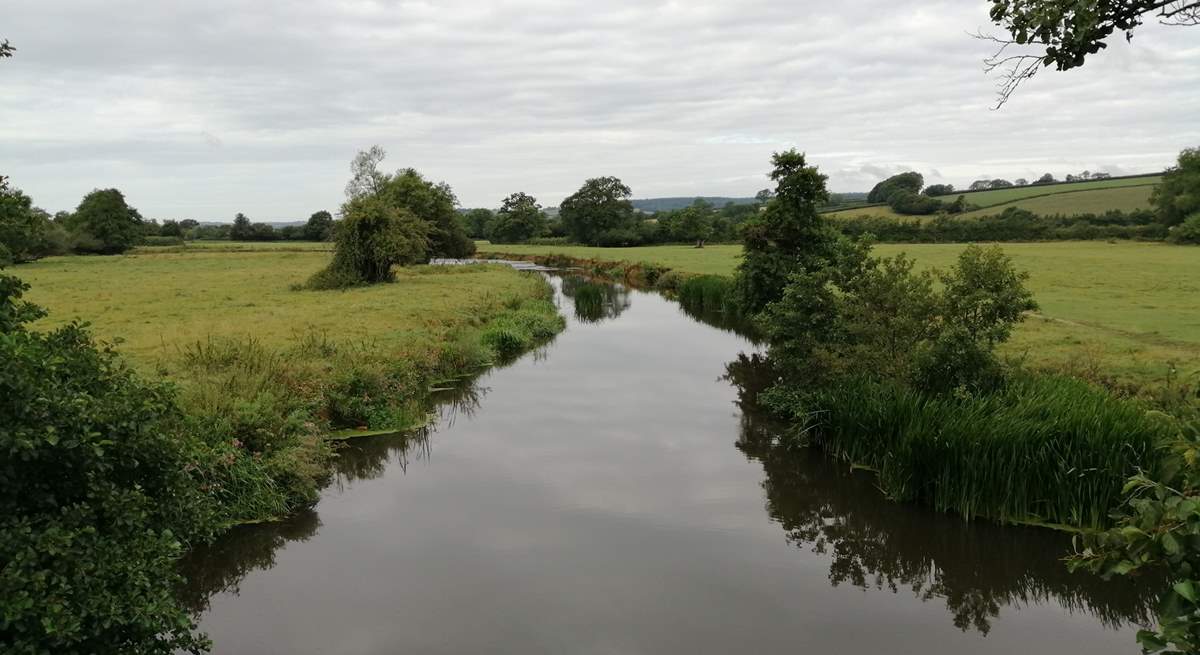 This is the river Axe. You cross the river to reach the Coach House and there are footpaths all along the banks.