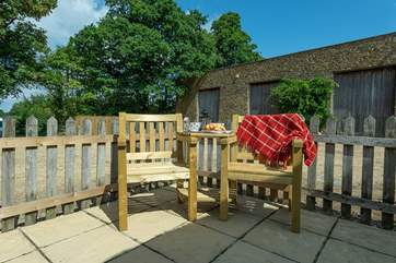 There is a little seating-area at the front of the Lodge too. Your dedicated parking is here too.
