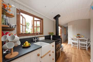 There's a well-equipped kitchen area too.