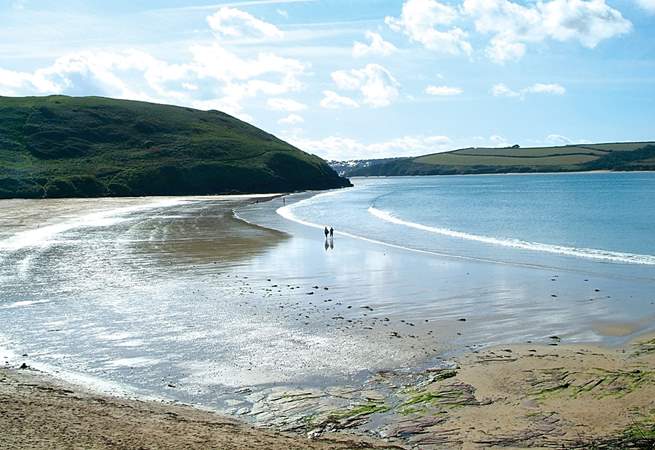 The more gentle waters at Daymer Bay are popular with families with younger children.