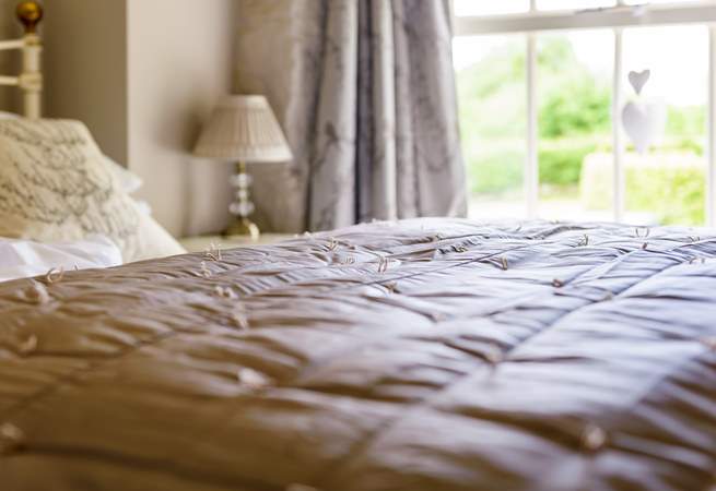 Lovely linens are used throughout Lavethan Mill House.