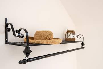 A handy shelf in the bedroom.