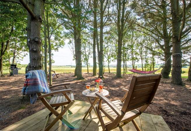 Whilst enjoying the far-reaching views and magical woodland setting.