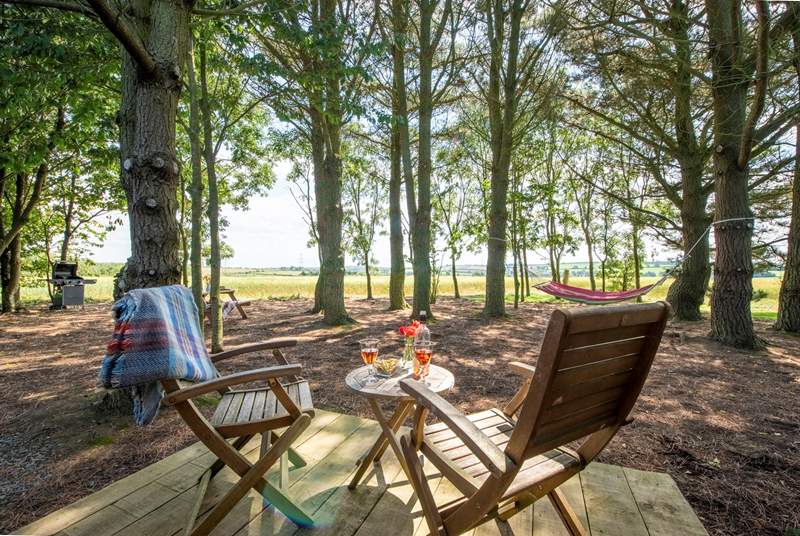 Whilst enjoying the far-reaching views and magical woodland setting.