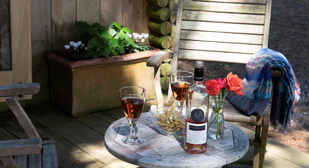 Sit back and relax with a glass of delicious locally-produced Camel Valley wine.