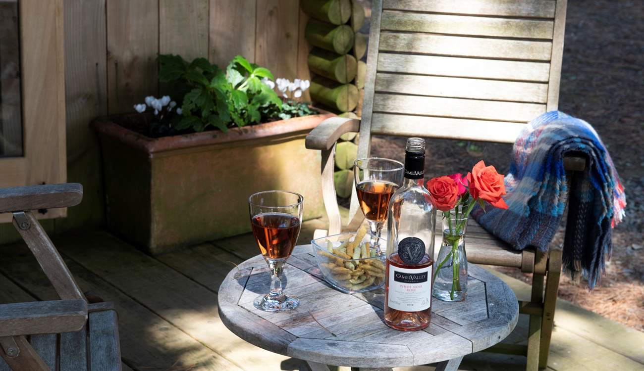Sit back and relax with a glass of delicious locally-produced Camel Valley wine.
