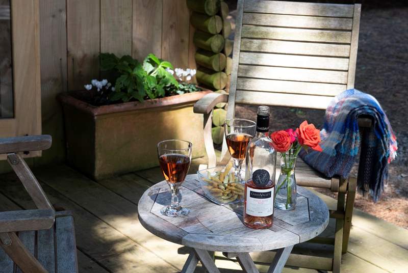 Sit back and relax with a glass of delicious locally-produced Camel Valley wine.