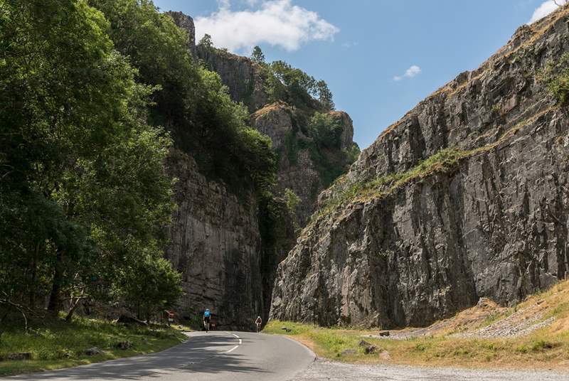The iconic Cheddar Gorge in the Mendip Hills. A very easy drive away.