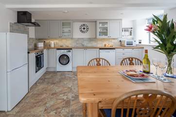 The fully equipped kitchen is perfect for whipping up that romantic meal for two.