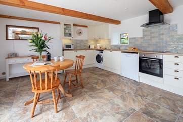 The kitchen offers a wonderful space for the chef amongst you.