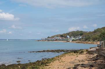 Watch the boats sail by at Gurnard Beach, just a short stroll from the property.