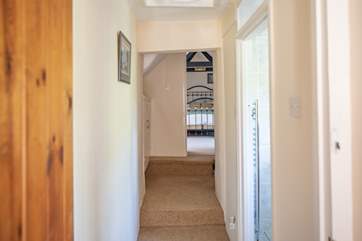 The first floor landing has a few steps built in.