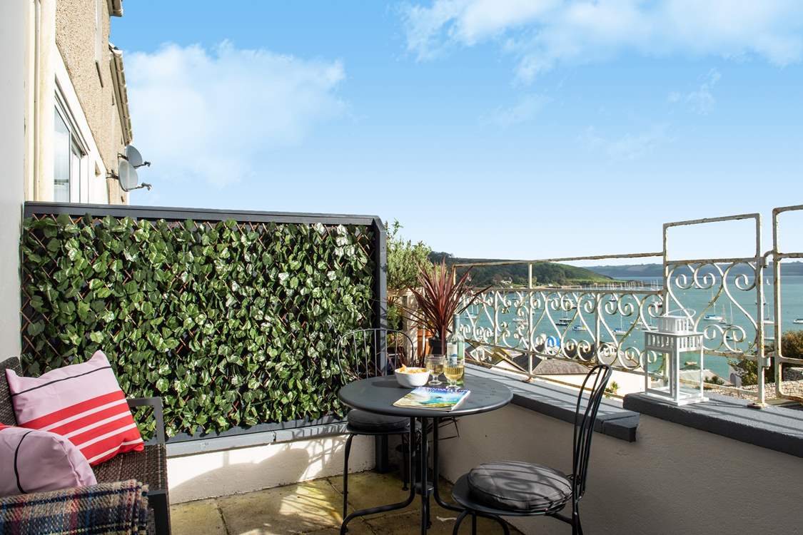 Stretch out on the bench tucked away on the patio.