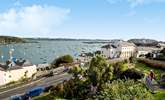 The outlook from the patio and dining space over the public gardens and water beyond.  - Thumbnail Image