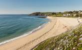 Sandy Gyllyngvase beach has a great cafe and paddle boarding on offer.  - Thumbnail Image