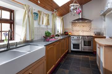 The kitchen has ample space to create a feast.