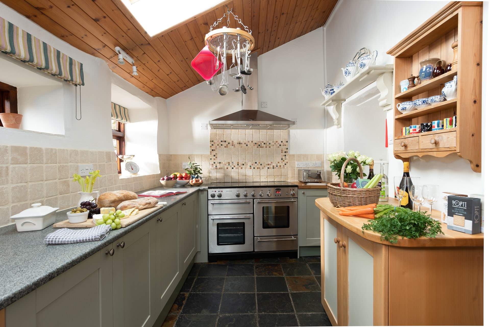 The spacious kitchen is very well appointed.