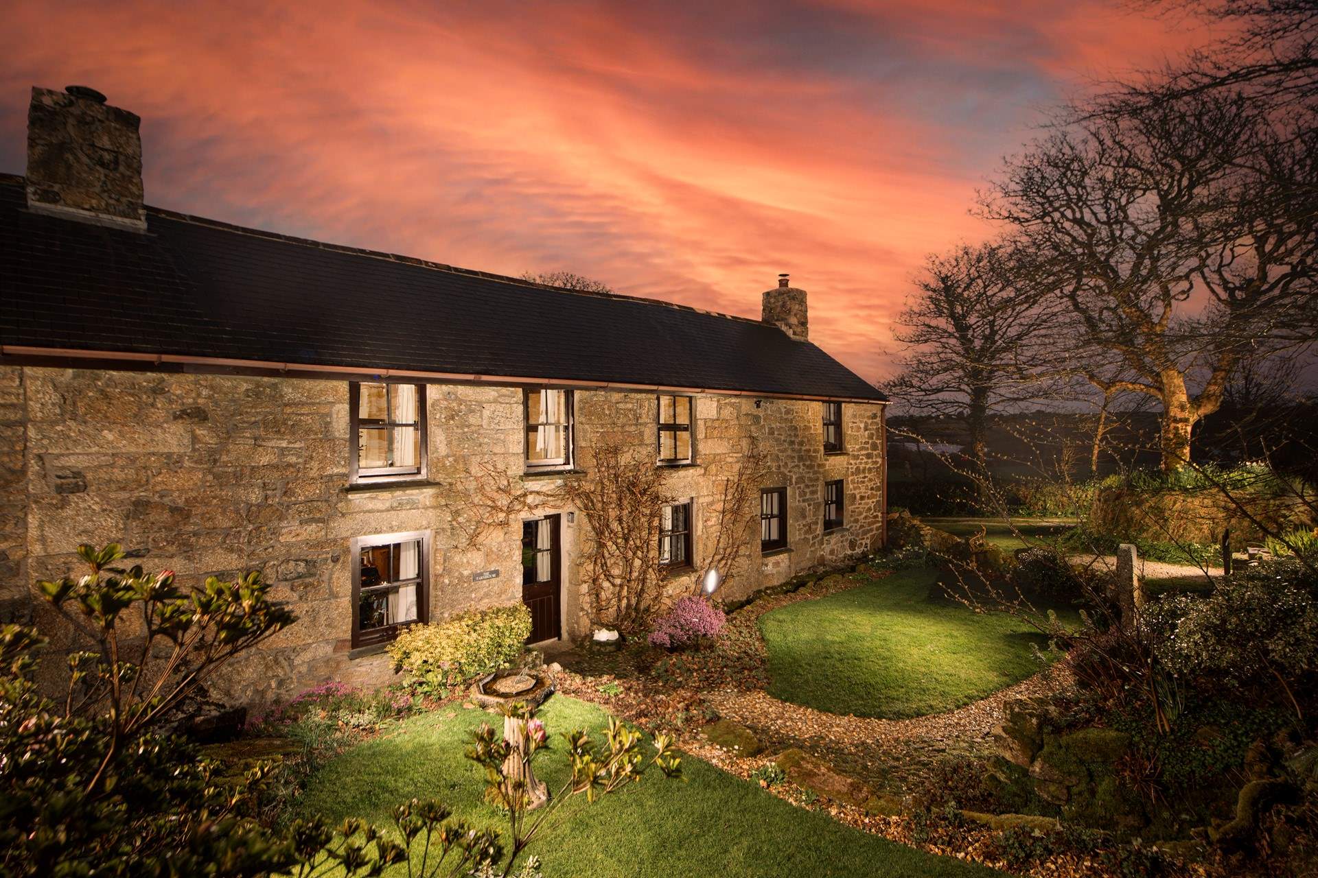 Enjoy perfect evenings under the pink hues of the Cornish skies.