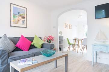 The open plan living-room is light and airy.