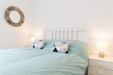 The cosy double bedroom on the first floor.