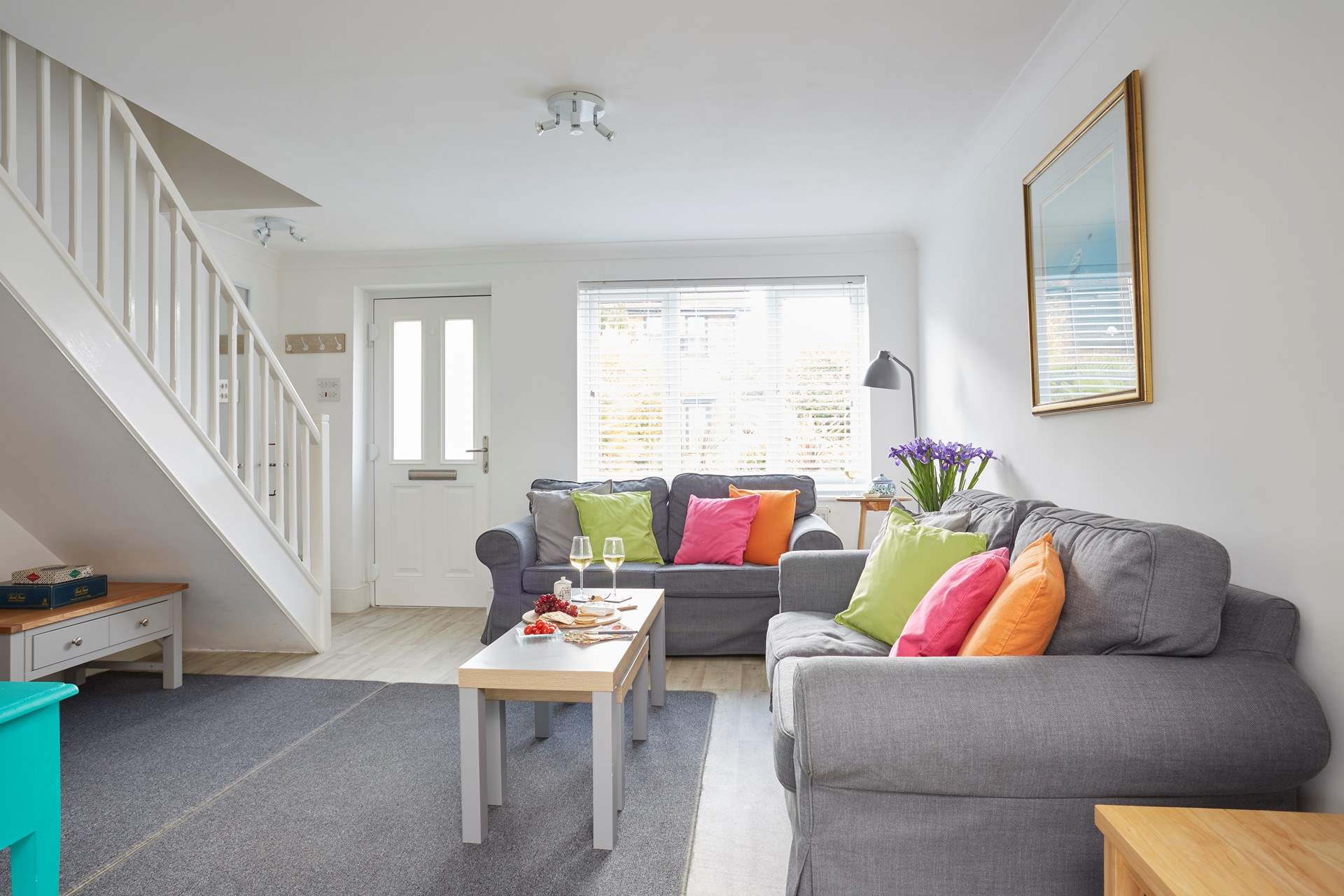 Relax and unwind on these very comfortable sofas in the living-room. 