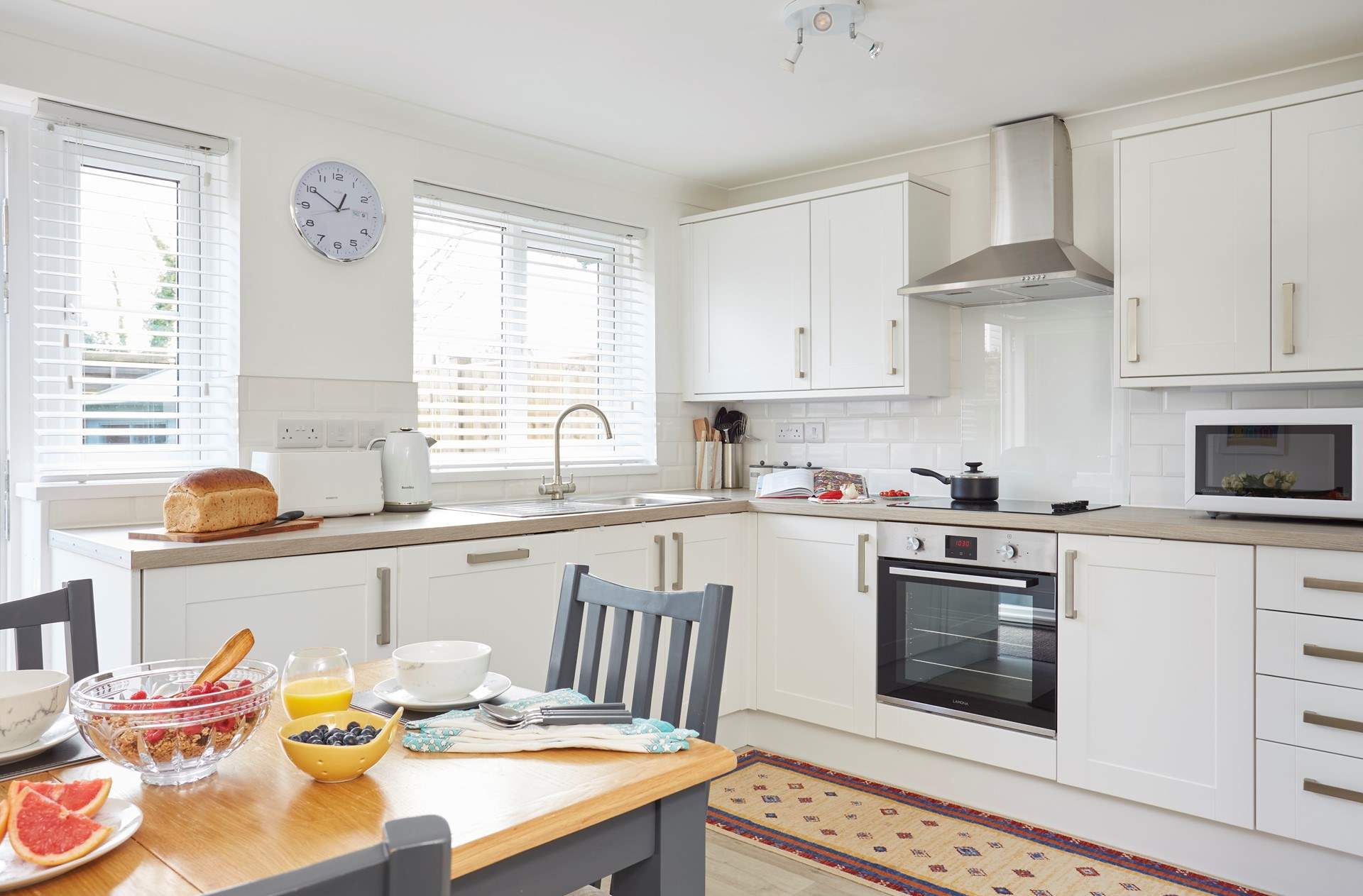 The stylish kitchen at Pebbles.