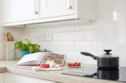 The modern kitchen has all the necessary equipment to cook your holiday meals.