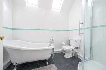 The first floor family bathroom.