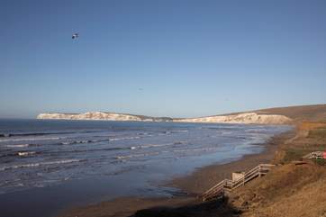 Compton beach is along the stunning west coast of the Island, and is a popular spot for surfing.