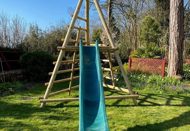 The younger ones will enjoy the climbing frame in the garden. 