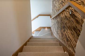 The stairs up to bedroom 4 have some rather helpful lights to help aid your way.