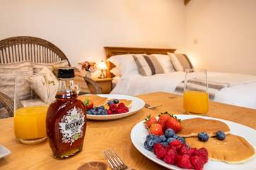 Breakfast by the bed - an alternative to 'breakfast in bed' with less crumbs!