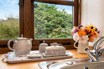 Enjoy looking out across the valley whilst preparing your holiday meals.