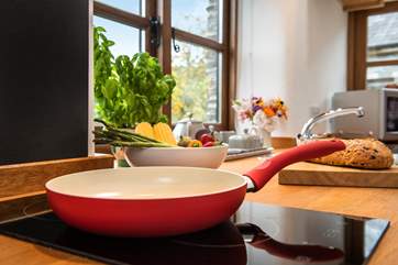 The kitchen is well-equipped.