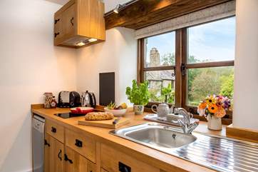 The bespoke hand-made kitchen.