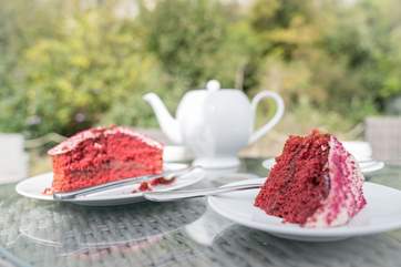 Take time out for tea and cake in the garden.