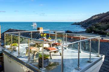 The private terrace has stunning views.