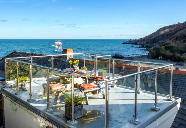 The private terrace has stunning views. 