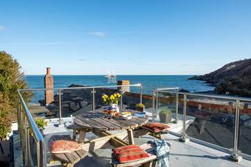 Enjoy the sunshine and a glass of wine.