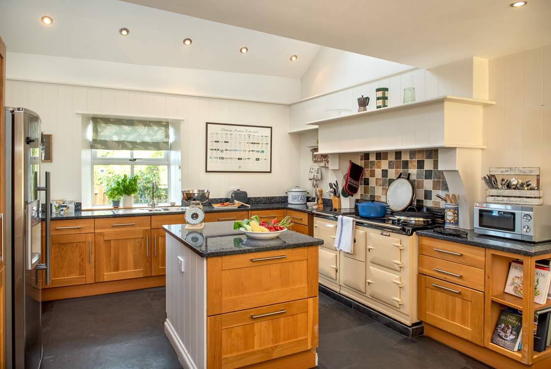 The fabulous kitchen is a chef's delight.