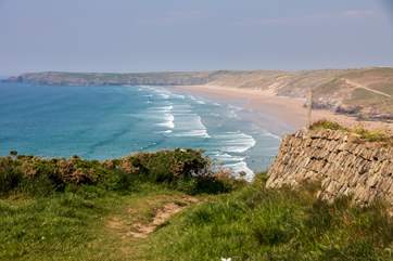 If you fancy learning to surf head across to Perranporth.