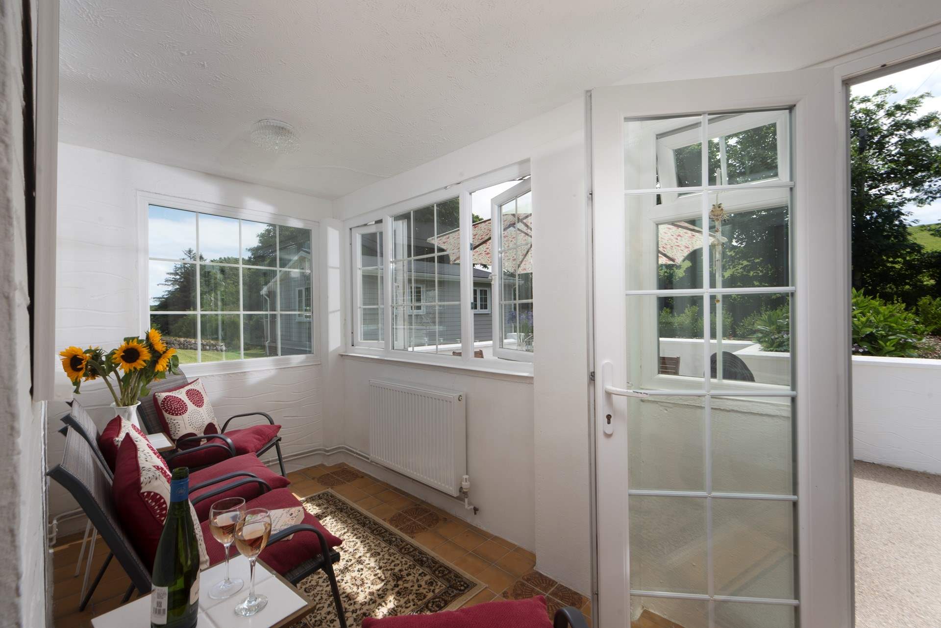 Sit back and relax in the conservatory.