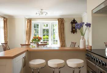 Perch at the breakfast-bar and chat with the chef!