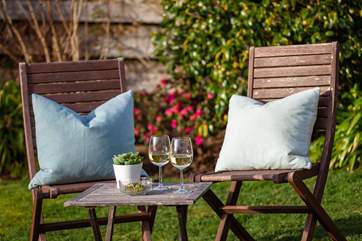The sunny garden is a true delight.