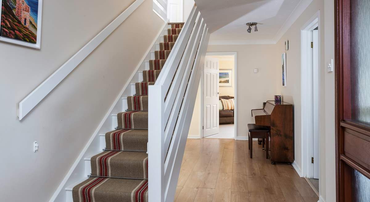 The hallway is stylish and very welcoming.