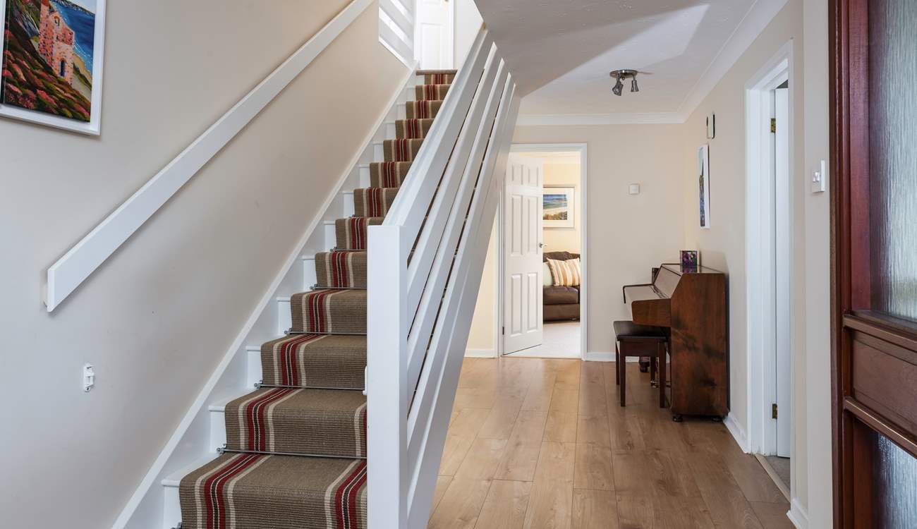 The hallway is stylish and very welcoming.