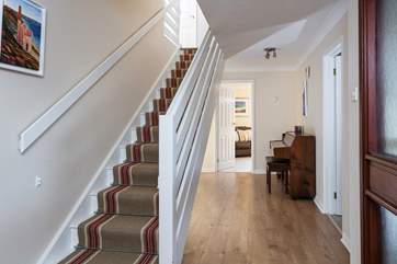 The hallway is stylish and very welcoming.